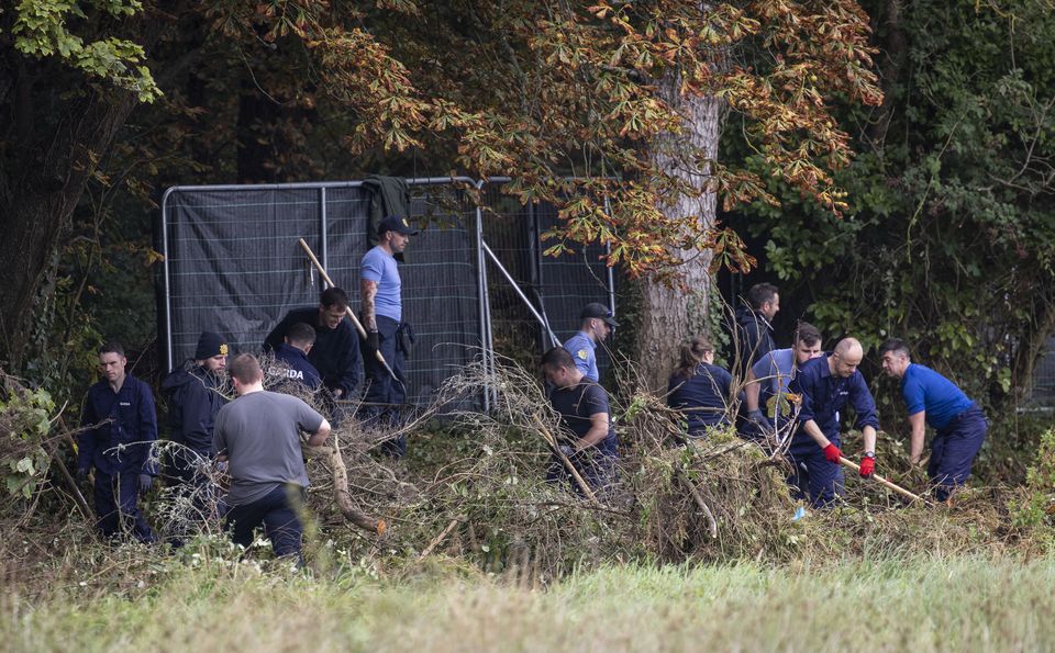 Gardaí search the site. Photo: Fergal Phillips